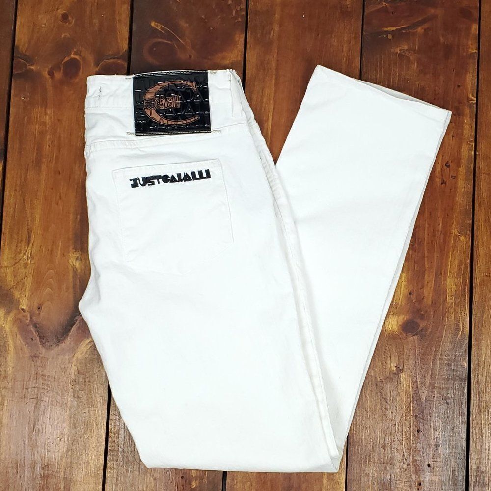Just Cavalli White Straight Jeans
